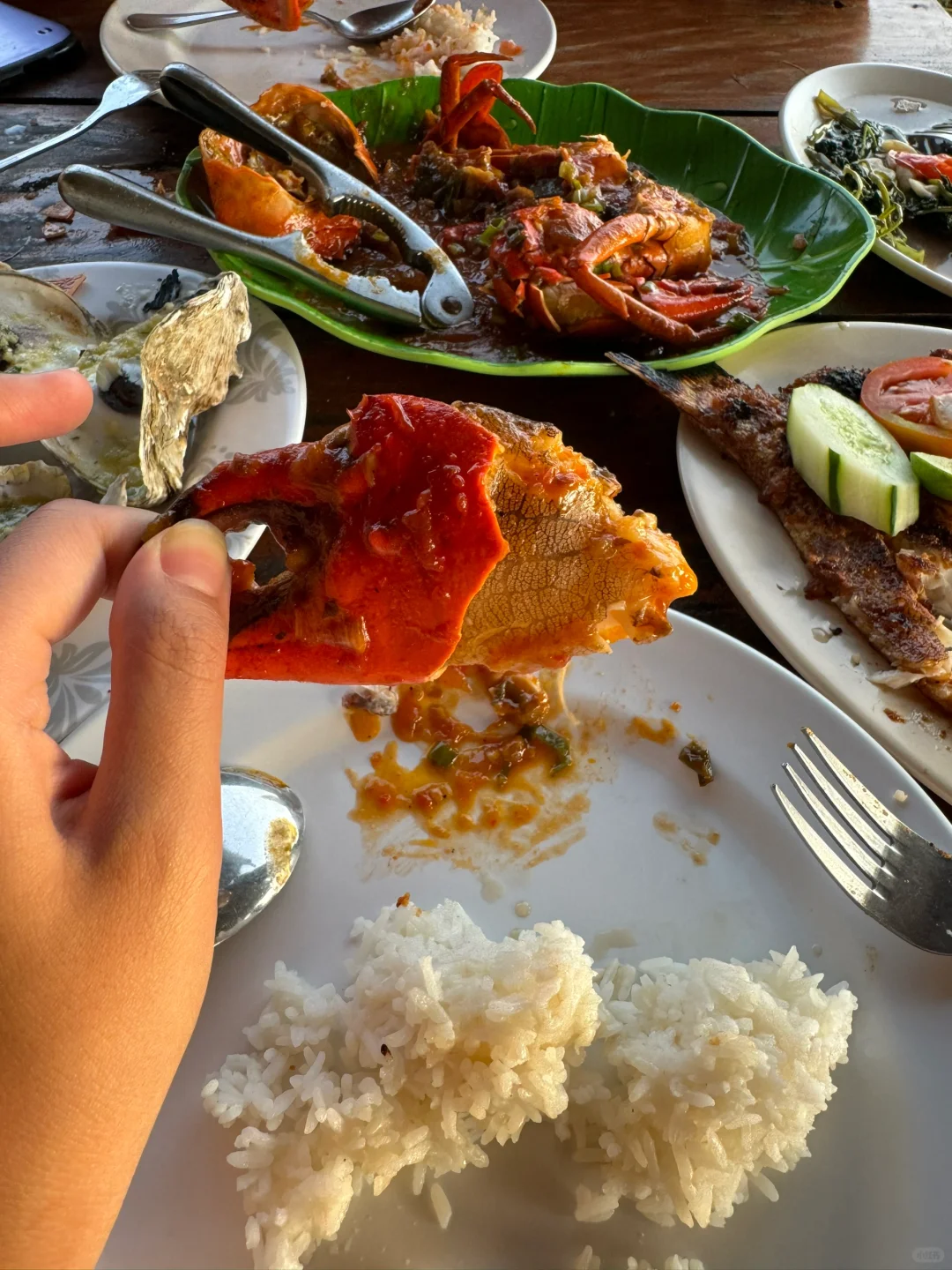 Bali-The best seafood food stall in Bali, located in Jimbaran Warung happy gen