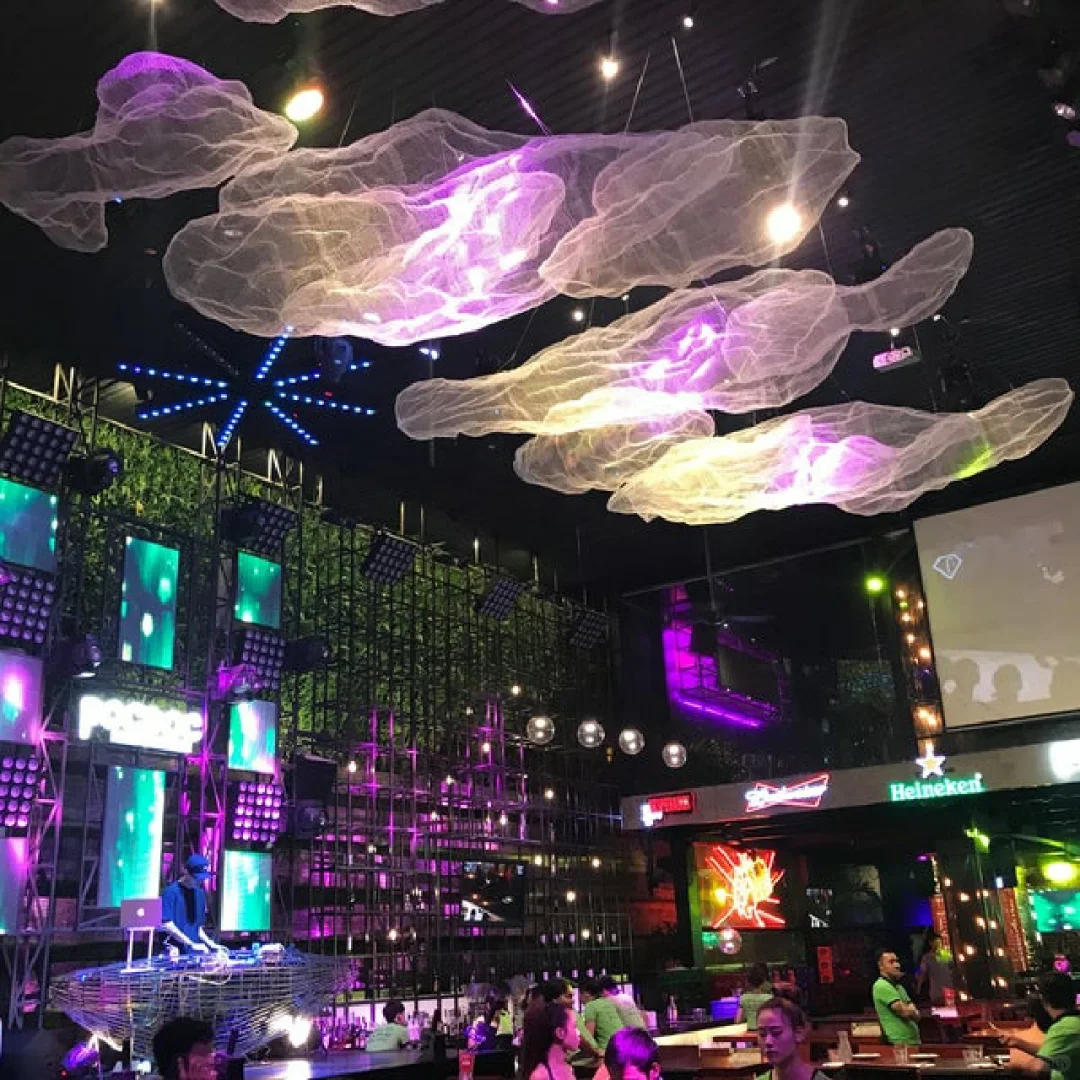 Ho Chi Minh-POC POC beer garden, the most dazzling disco nightclub, Passionate pole dance performance