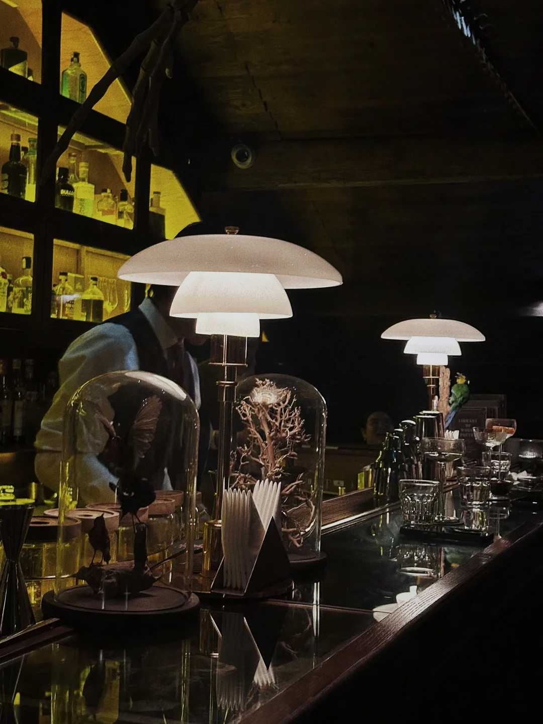 Hanoi-The Haflington Bar in Hanoi, Vietnam, with museum-style decoration