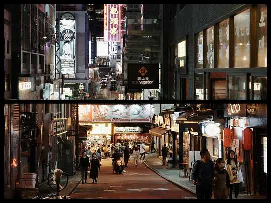 Hong kong-The streets and alleys of Hong Kong have a strong Hong Kong and Taiwan style and beautiful neon lights.