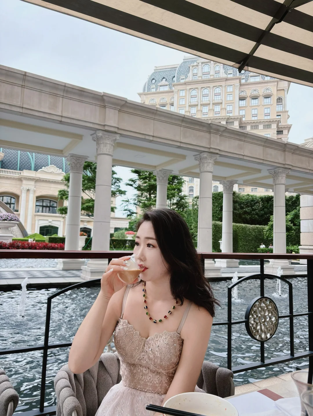 Macao-Grand Lisboa Hotel, Macau, free drinks in the mini fridge, 1300 double bed with two breakfasts