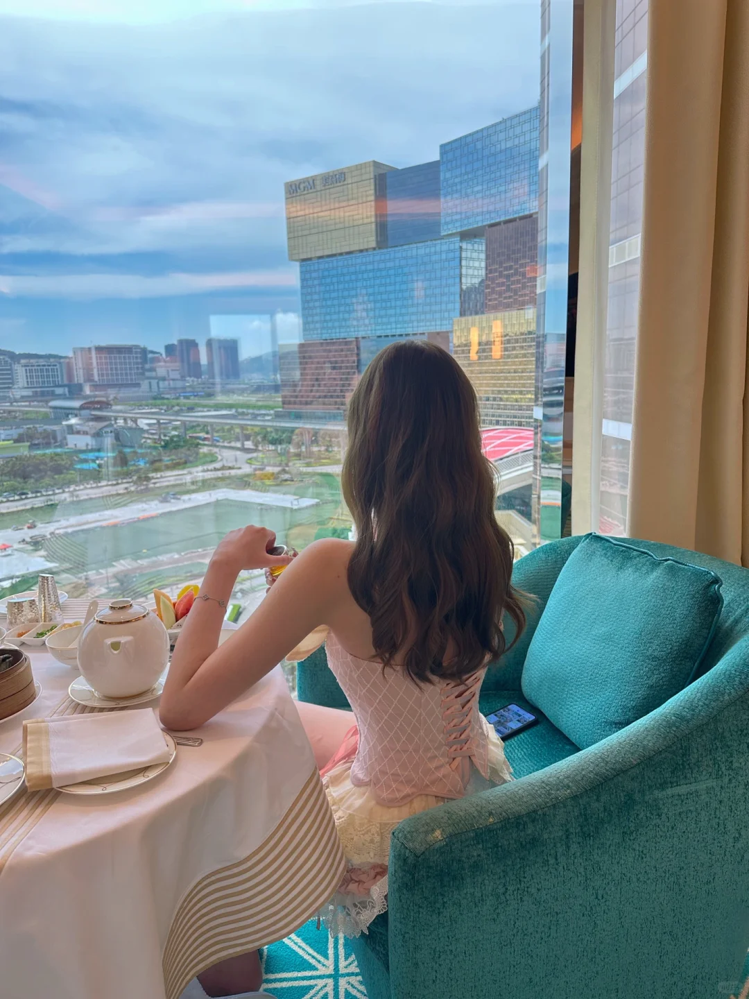 Macao-#Macau Wynn Palace Hotel, blue decoration style like a princess's room