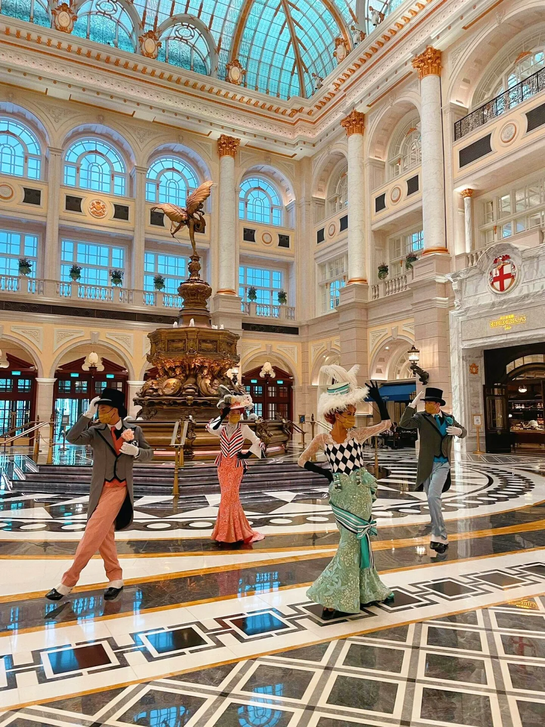 Macao-Conrad Macao Sands Cotai Central, located on the Macau Cotai Strip, having breakfast under Big Ben