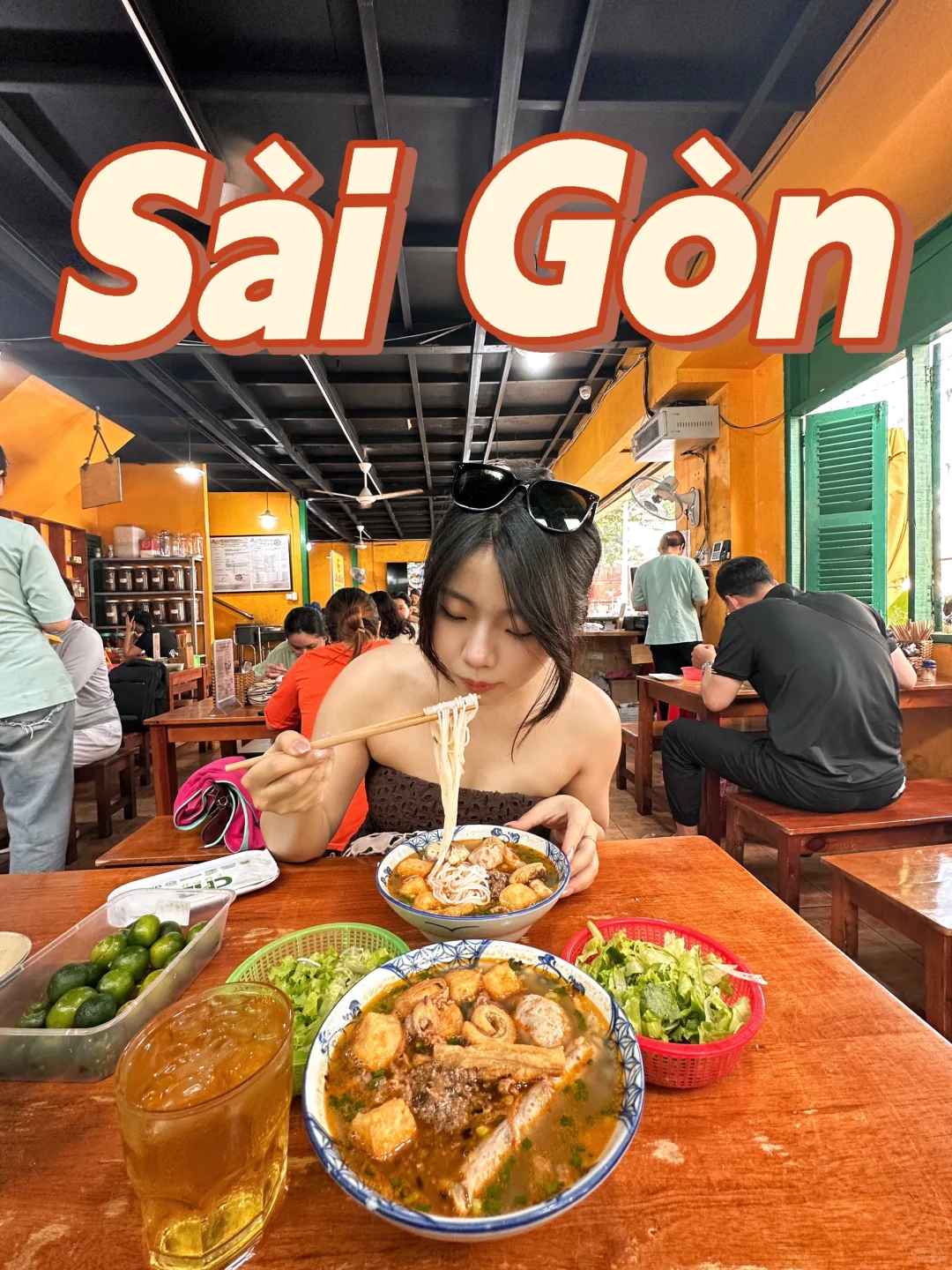 Ho Chi Minh-You can never go wrong with a restaurant full of locals at Bún Riêu Cô Hương Béo