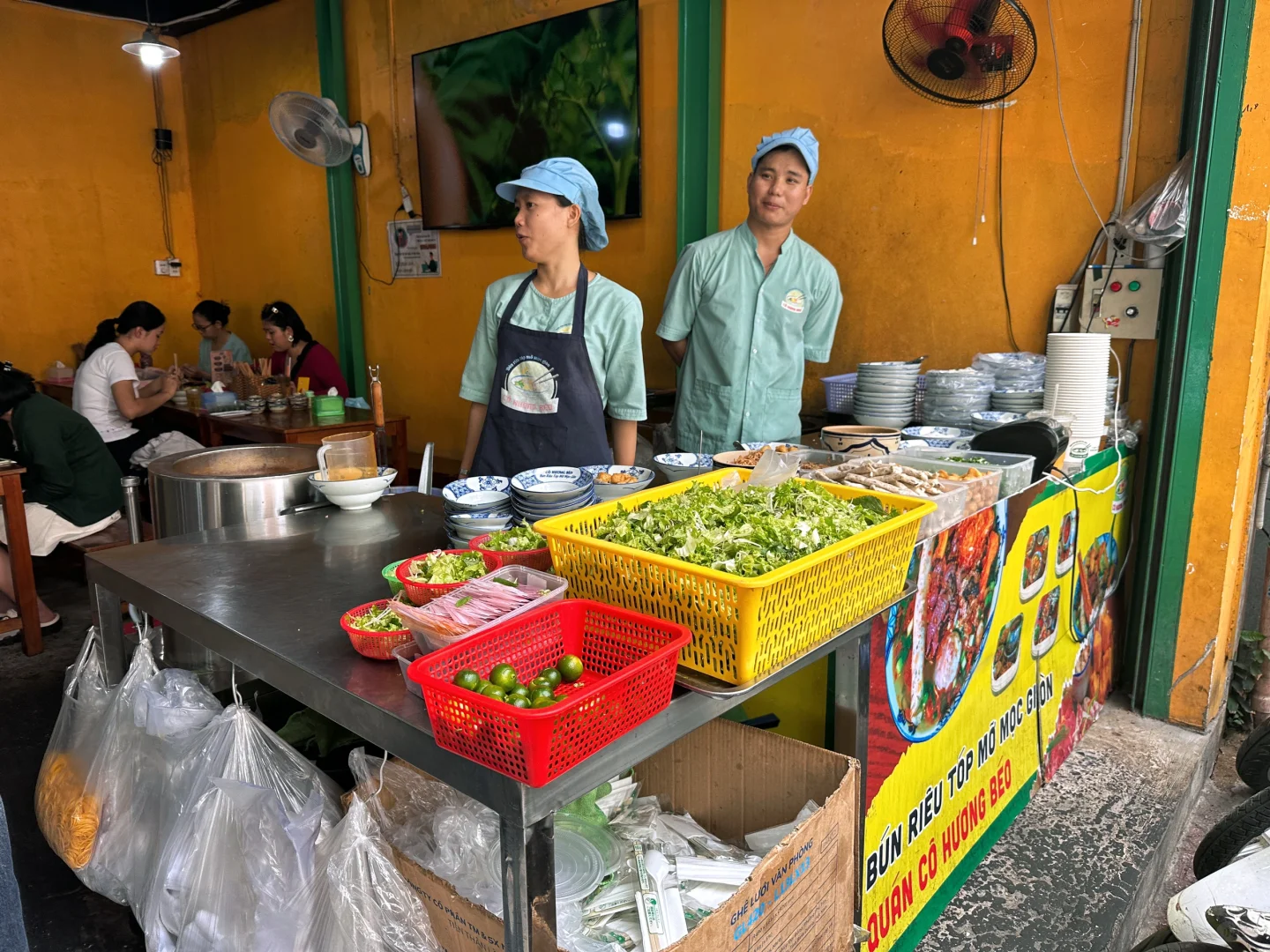 Ho Chi Minh-You can never go wrong with a restaurant full of locals at Bún Riêu Cô Hương Béo
