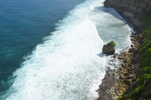 Bali-Lover's Cliff in Bali, where a couple once committed suicide