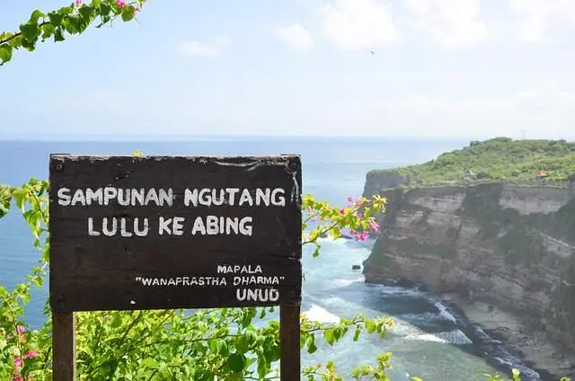 Bali-Lover's Cliff in Bali, where a couple once committed suicide