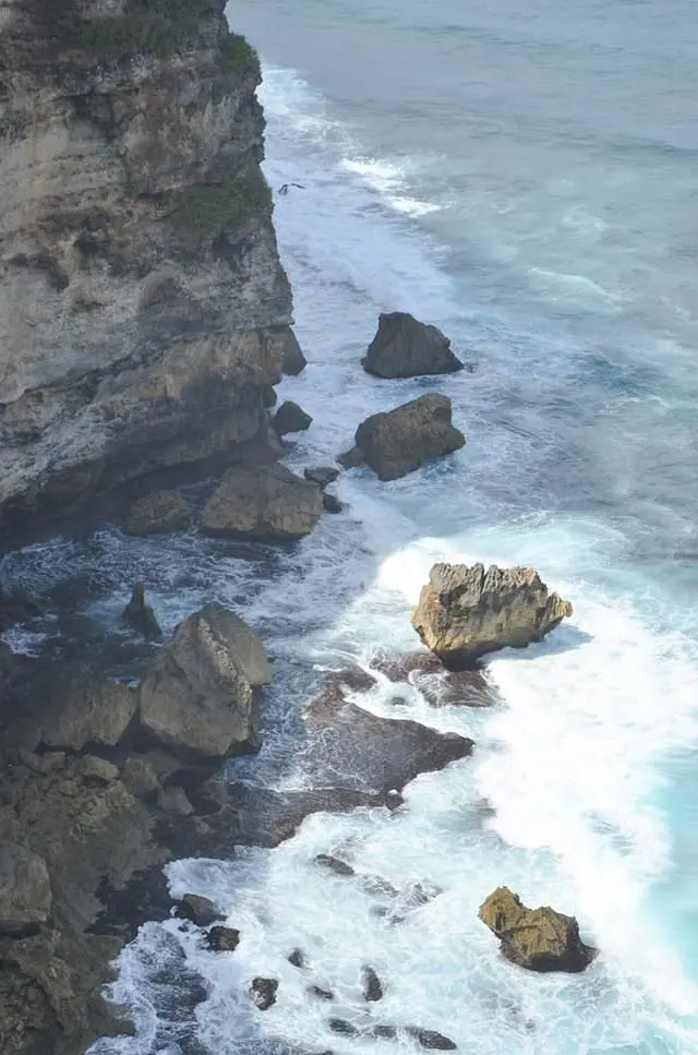 Bali-Lover's Cliff in Bali, where a couple once committed suicide