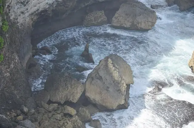Bali-Lover's Cliff in Bali, where a couple once committed suicide