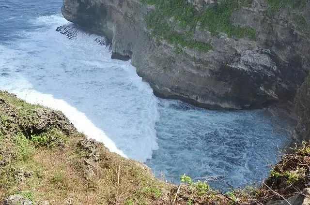 Bali-Lover's Cliff in Bali, where a couple once committed suicide