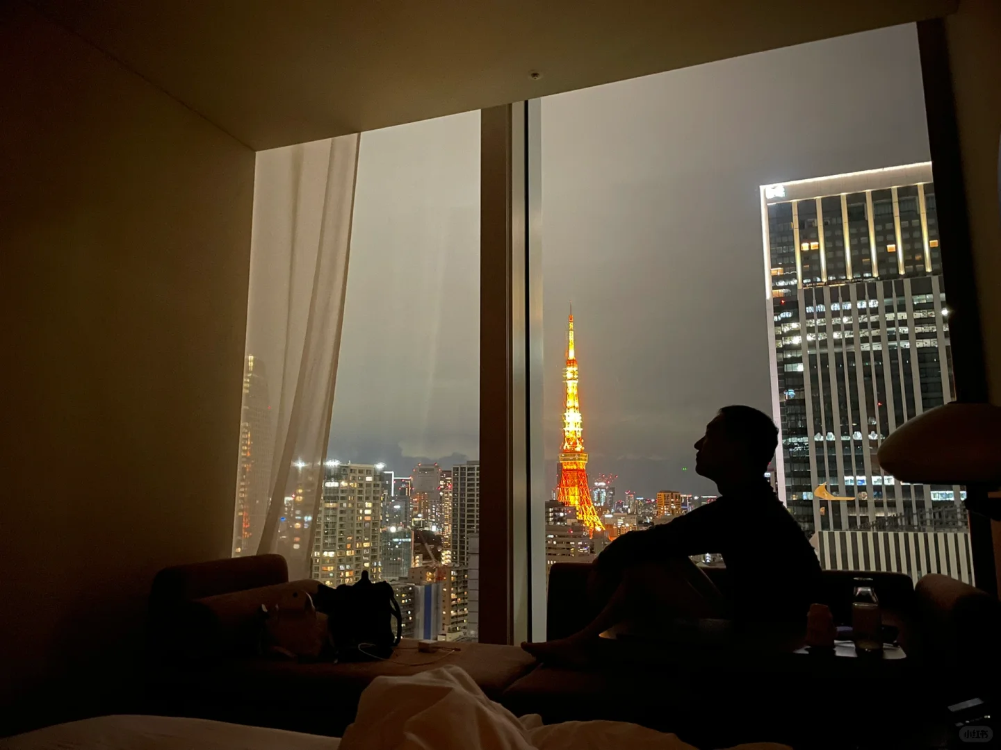 Tokyo-Hotel Toranomon Hills, Japan, with Tokyo Tower visible from the room