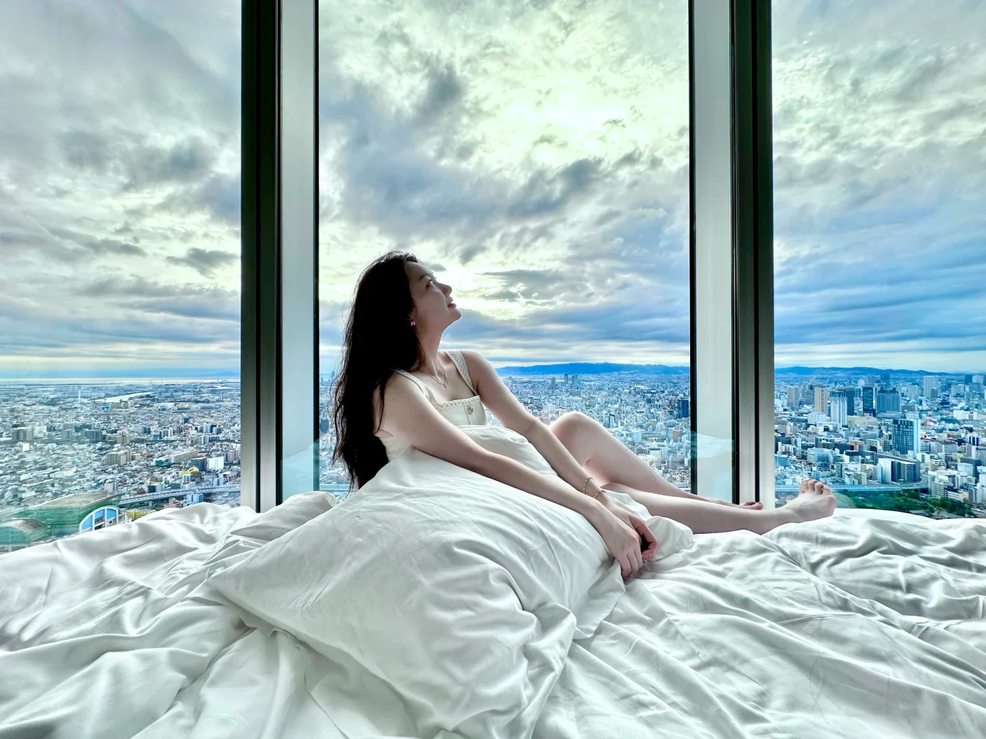 Osaka-Osaka Marriott Miyako Hotel is very nice to take pictures, with high-altitude city views