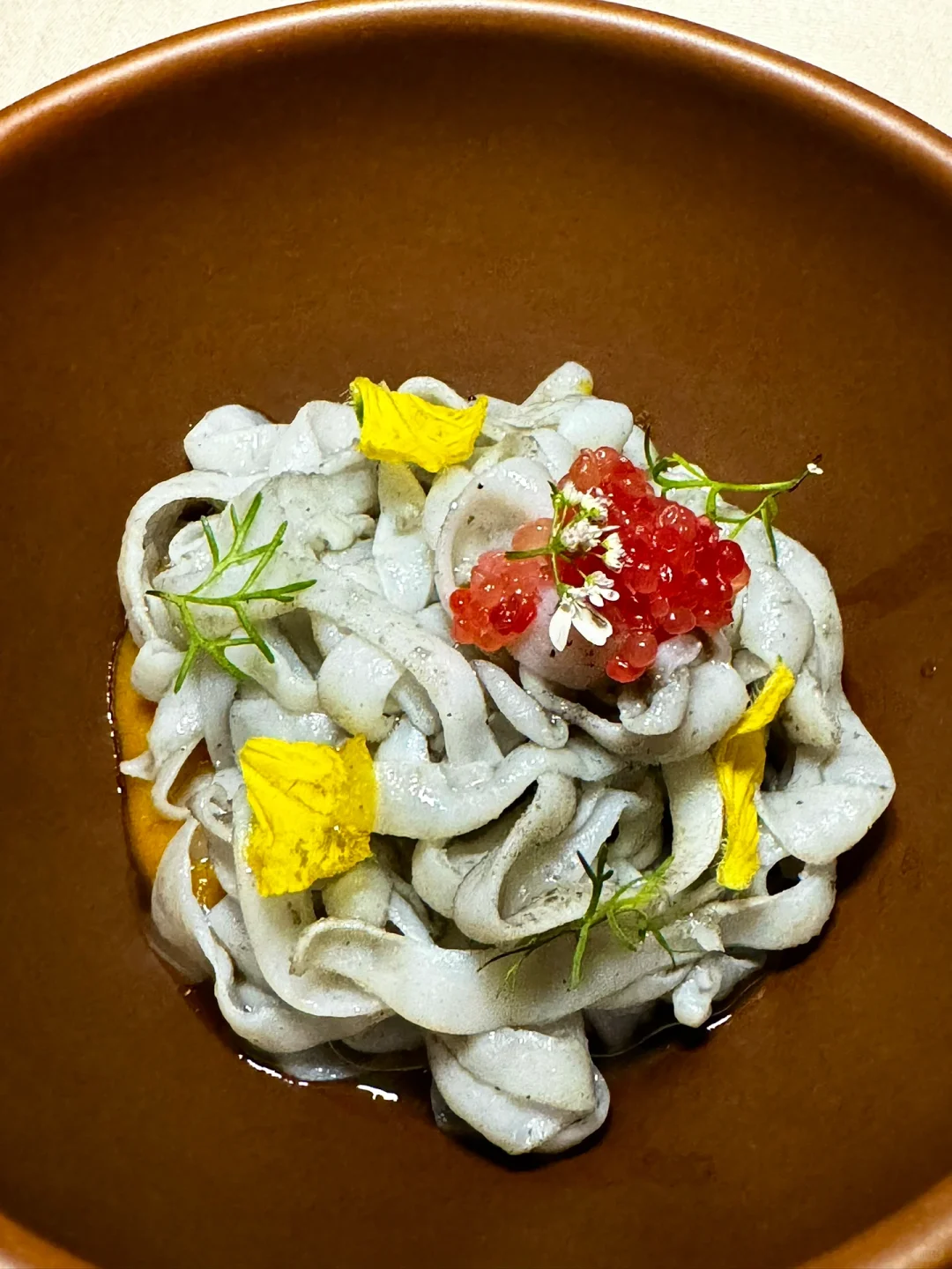 Phuket-Michelin-starred restaurant at InterContinental Phuket. Coconut caviar, ?squid pasta