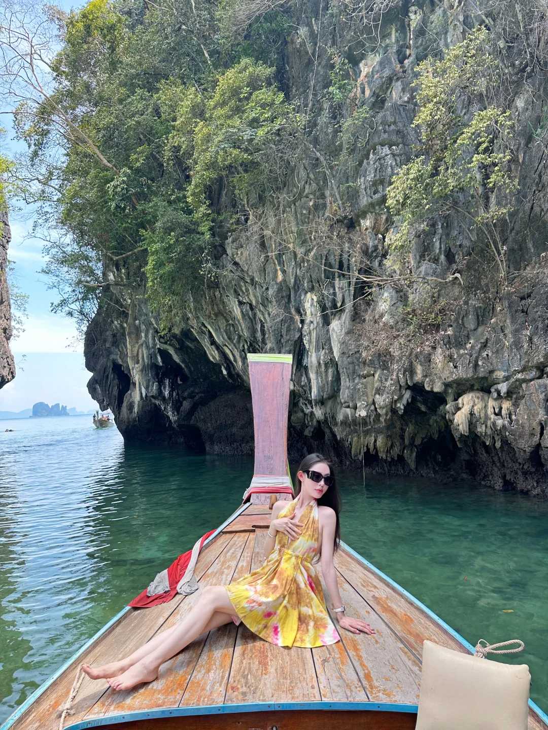 Krabi-Krabi Hong Island long-tail boat, as if breathing in a fairyland