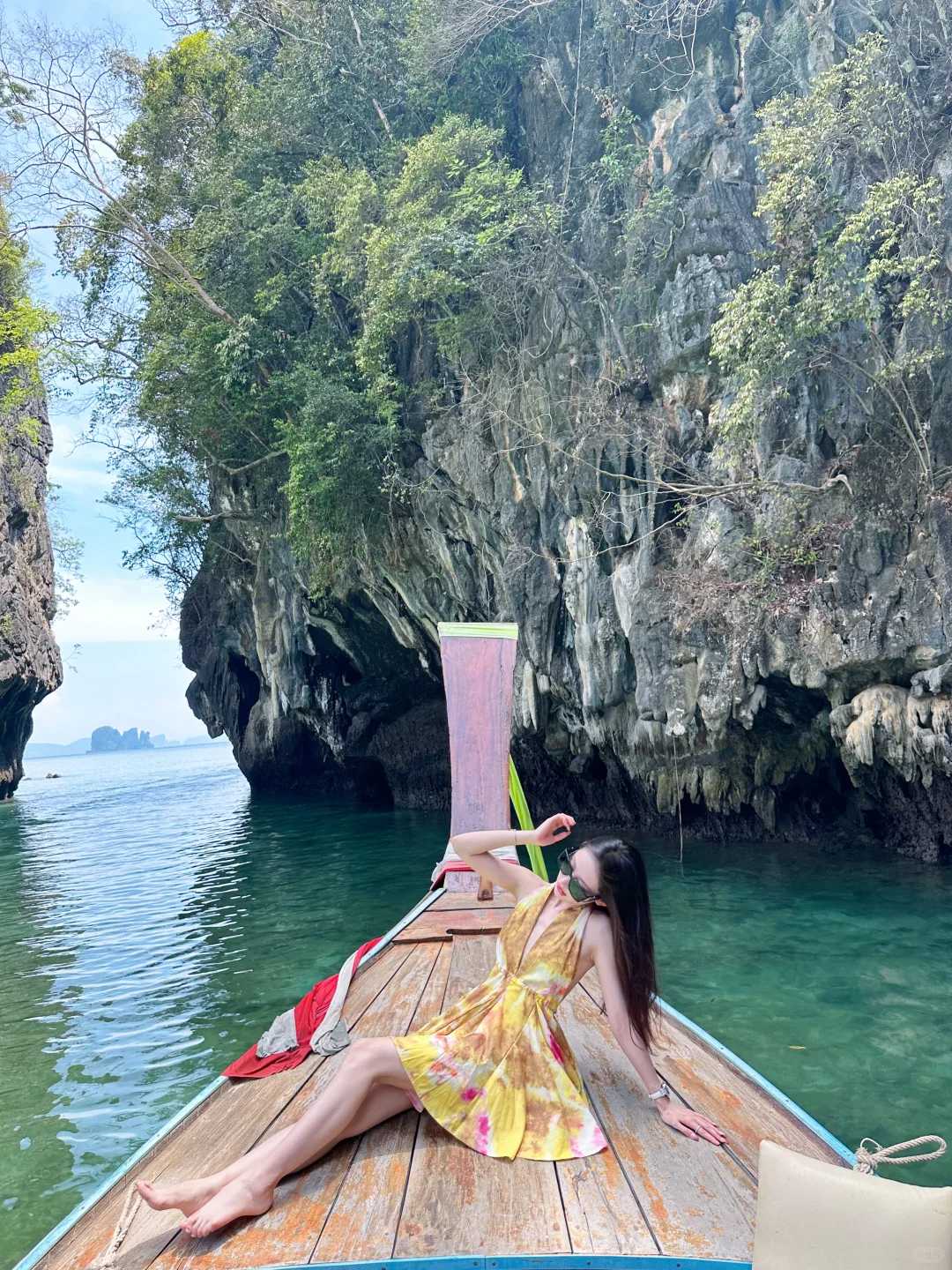 Krabi-Krabi Hong Island long-tail boat, as if breathing in a fairyland