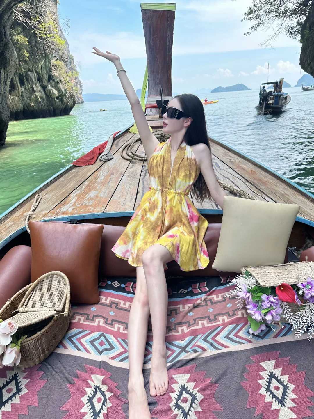 Krabi-Krabi Hong Island long-tail boat, as if breathing in a fairyland