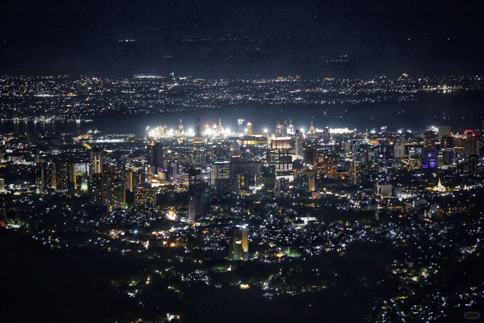 Cebu-Night view of TOPS CEBU mountaintop in Cebu?, Philippines, playing music and dancing