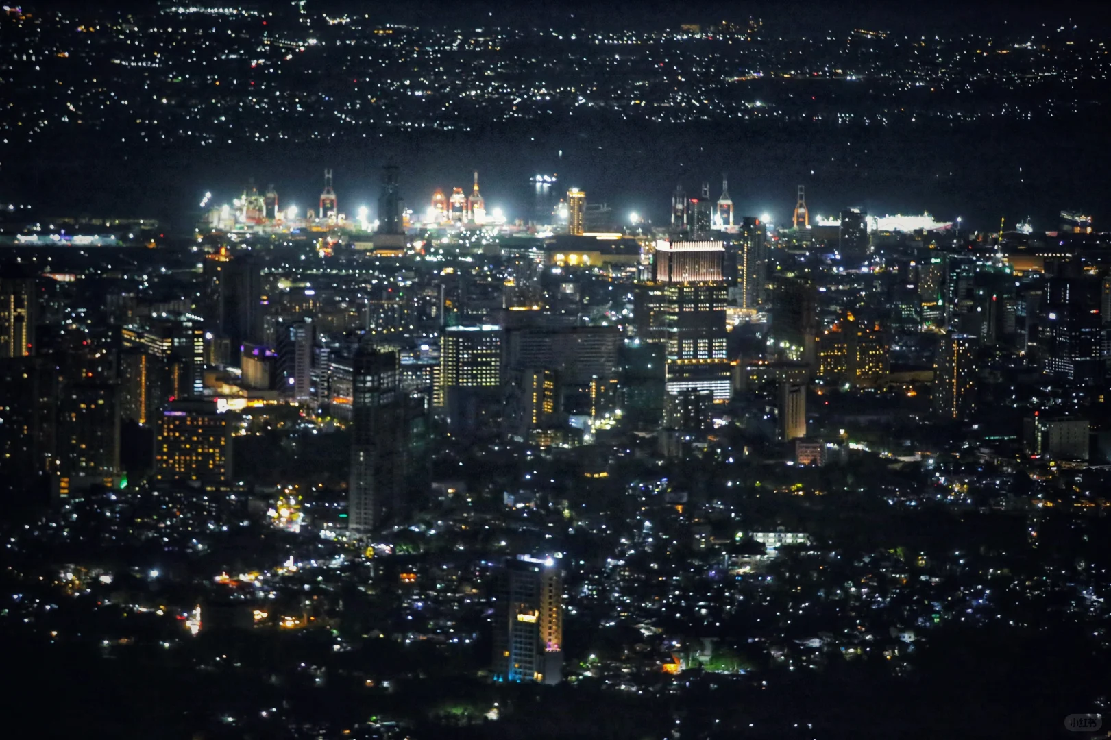 Cebu-Night view of TOPS CEBU mountaintop in Cebu?, Philippines, playing music and dancing