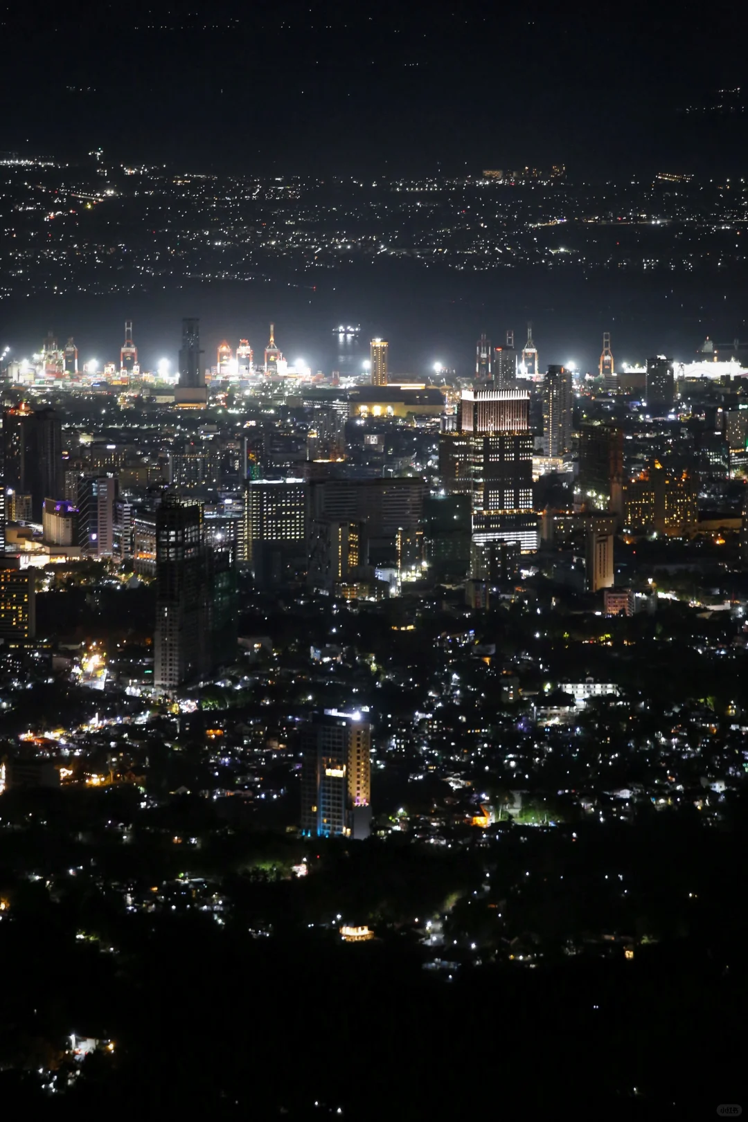Cebu-Night view of TOPS CEBU mountaintop in Cebu?, Philippines, playing music and dancing