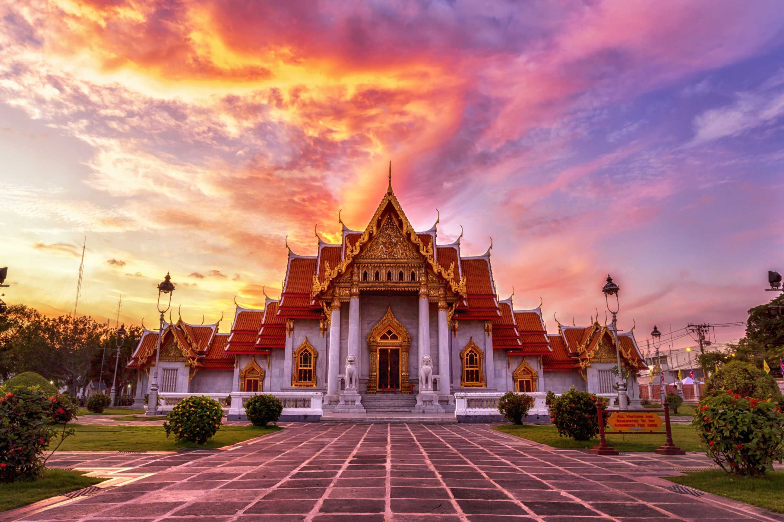 Bangkok-Wat Benchamabophit, Bangkok, beautiful Thai architecture