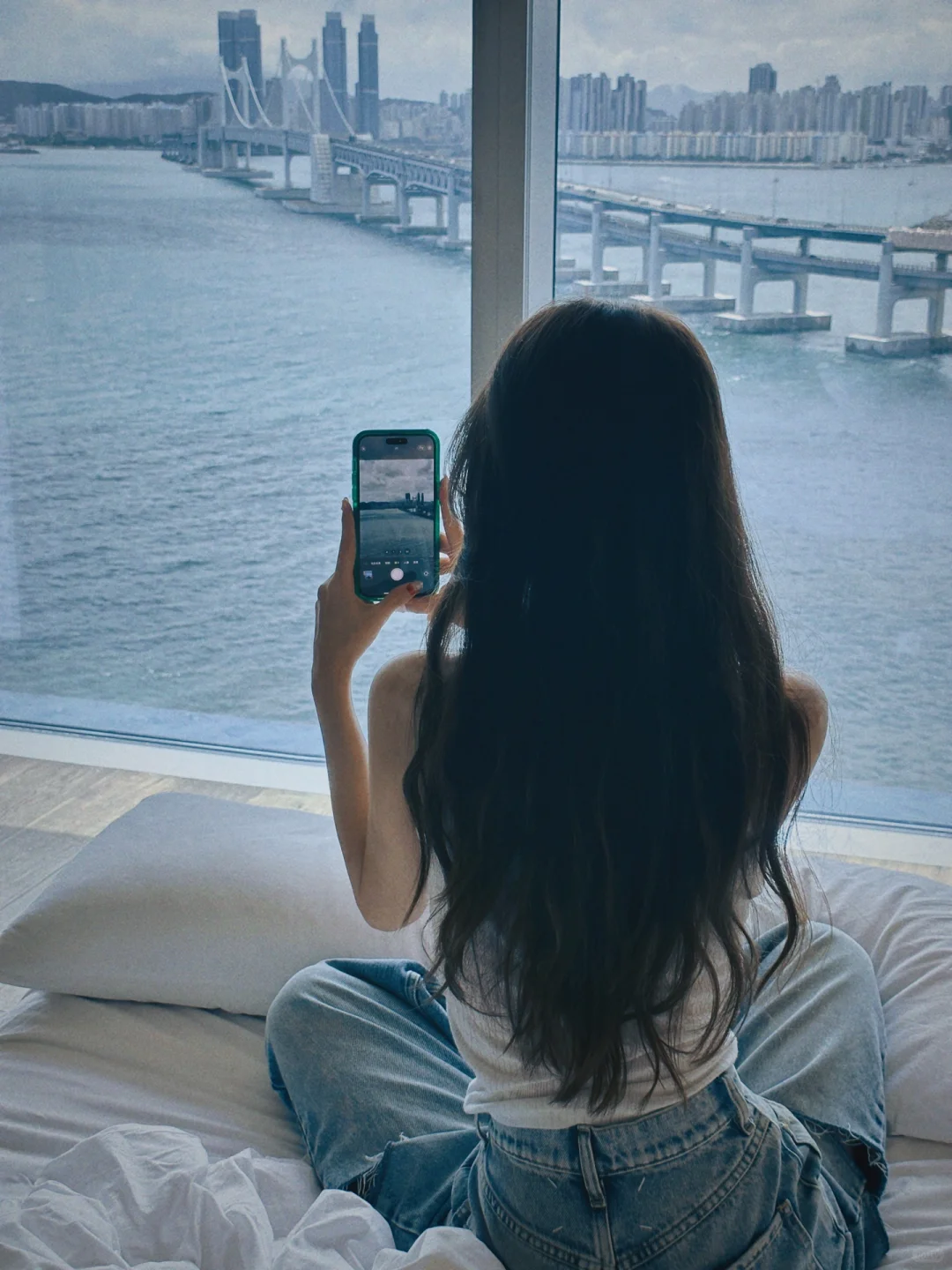 Busan/Jeju-Park Hyatt Hotel in Busan?, South Korea, with a view of the Gwangan Bridge