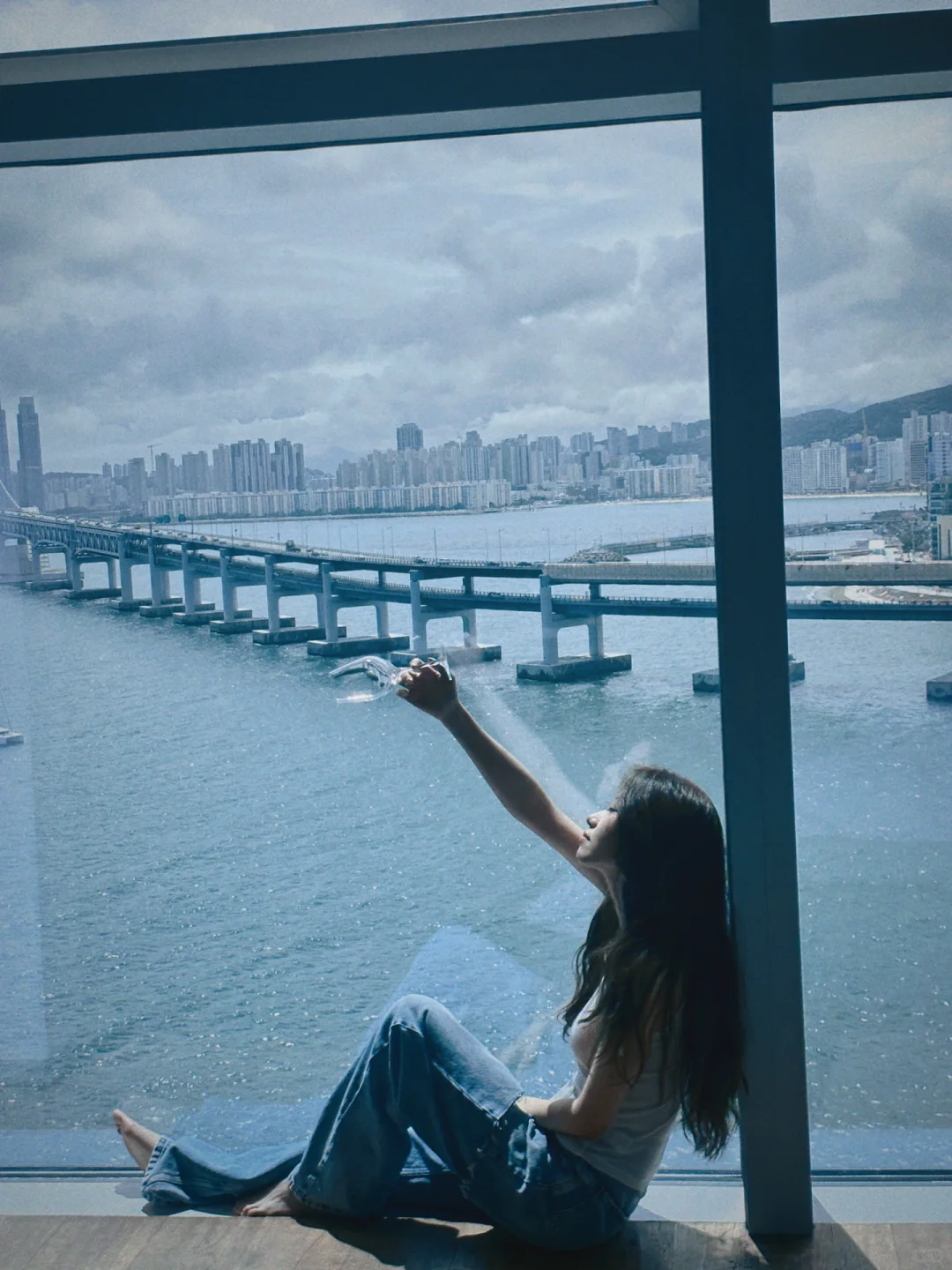 Busan/Jeju-Park Hyatt Hotel in Busan?, South Korea, with a view of the Gwangan Bridge