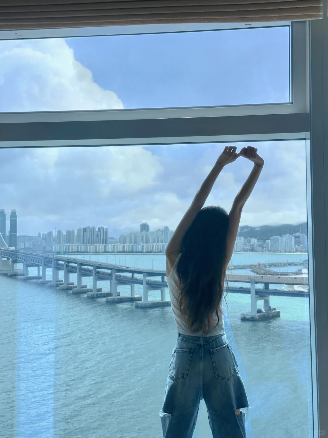 Busan/Jeju-Park Hyatt Hotel in Busan?, South Korea, with a view of the Gwangan Bridge