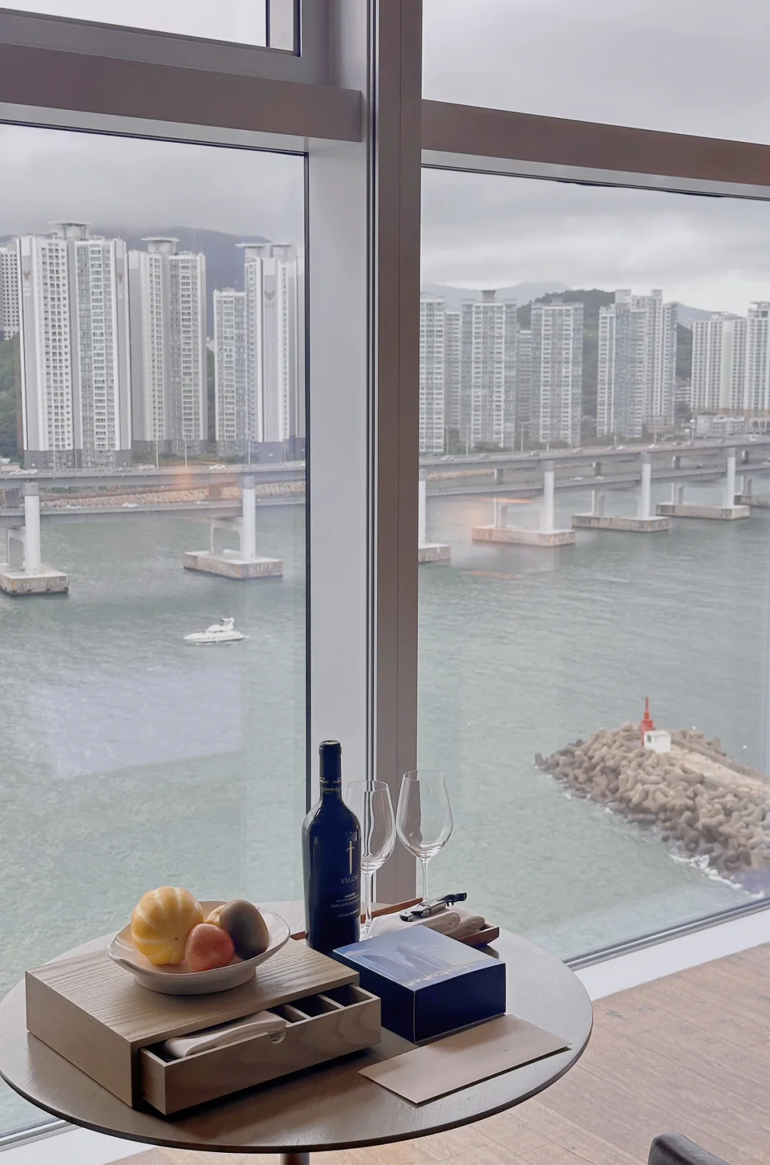 Busan/Jeju-Park Hyatt Hotel in Busan?, South Korea, with a view of the Gwangan Bridge