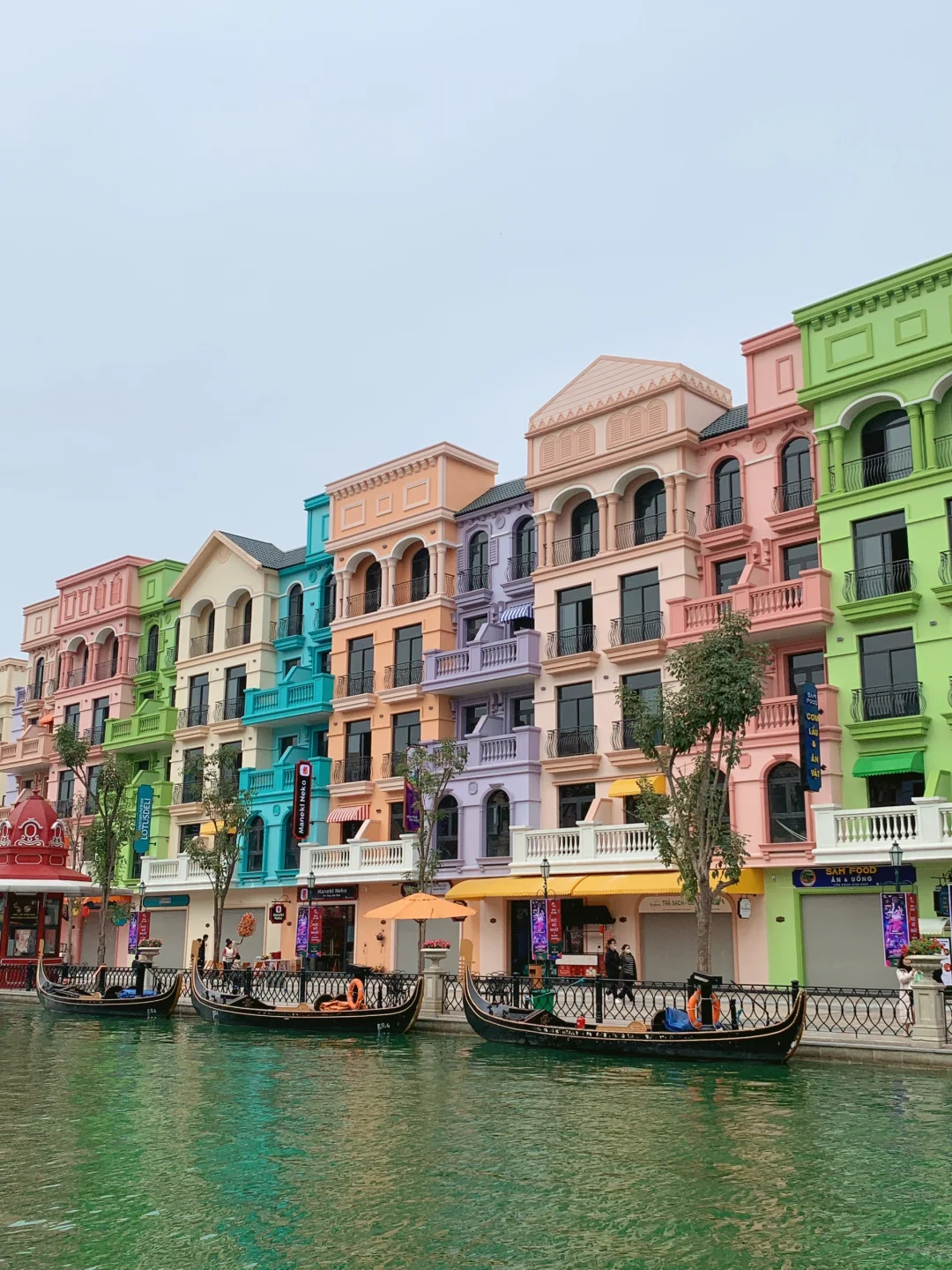 Hanoi-Check out the lesser-known Hanoi Venice, with colorful houses on the roadside