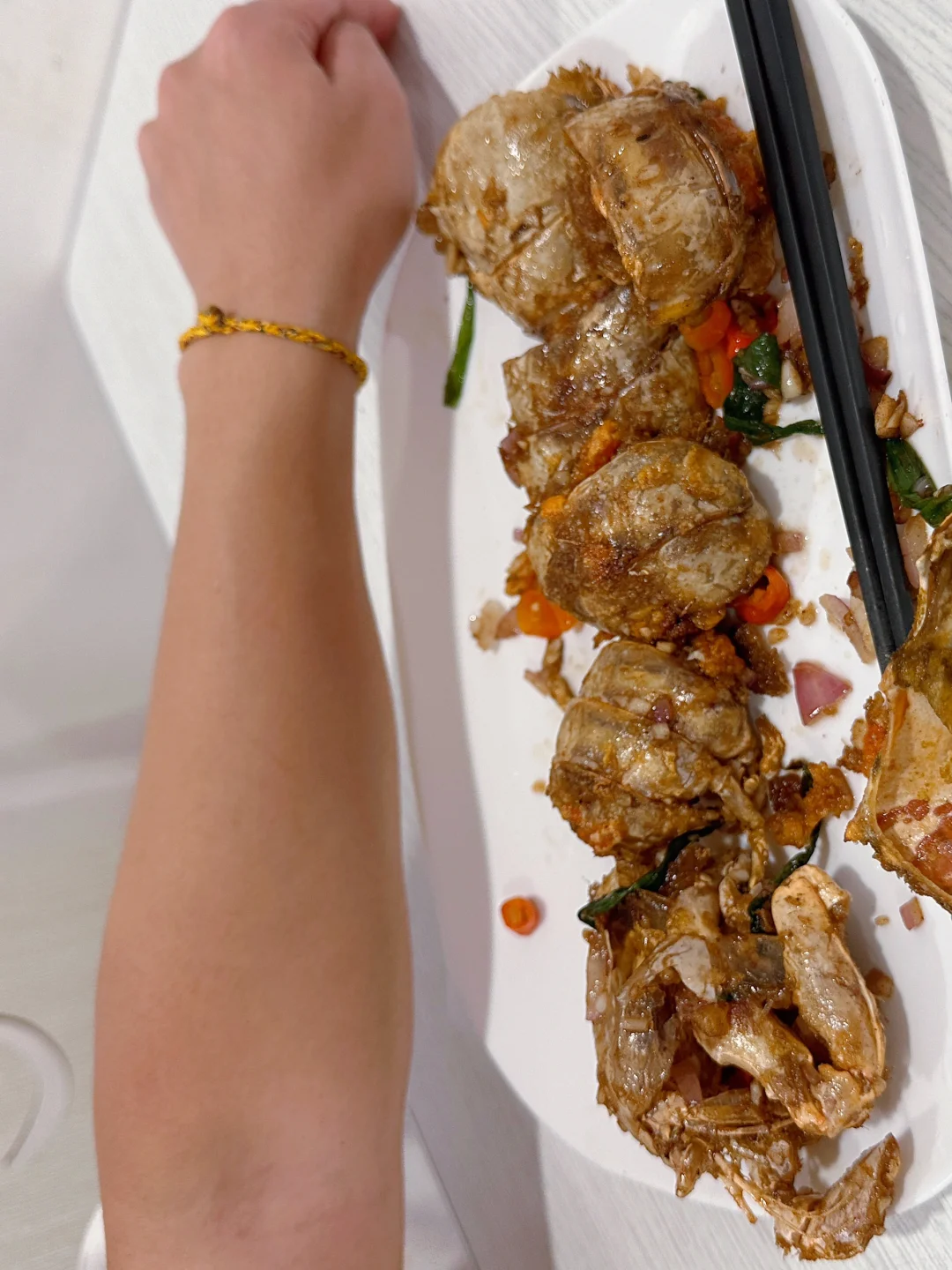 Boracay-The arm-length mantis shrimp at the Blue Sea? restaurant in Boracay is delicious