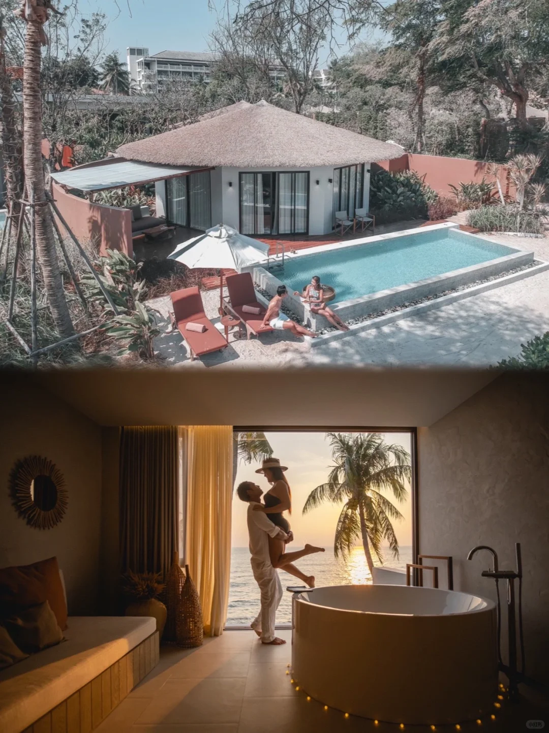 Hua Hin-VALA Hua Hin Hotel, a sweet honeymoon hotel for couples?, with a bathtub facing the sea