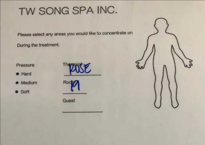Cebu-TW Song Spa inc massage shop in Cebu, you can circle the area you want to strengthen
