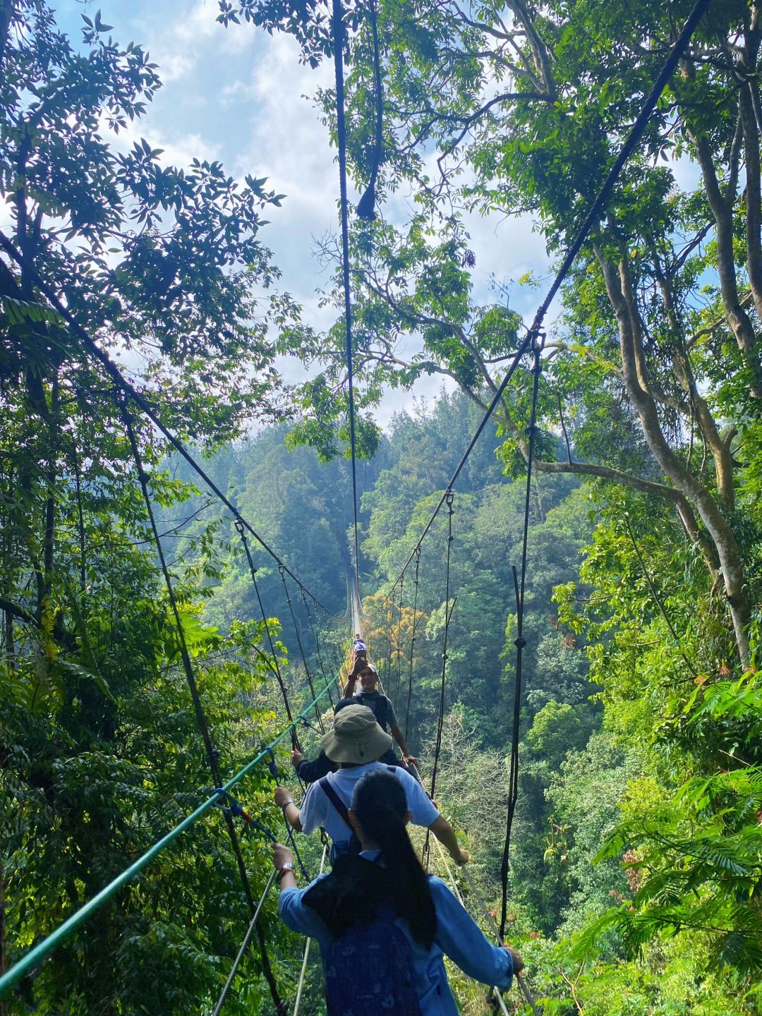 Jakarta-Suspension bridge?, outdoor hiking in the suburbs of Jakarta, through the rainforest