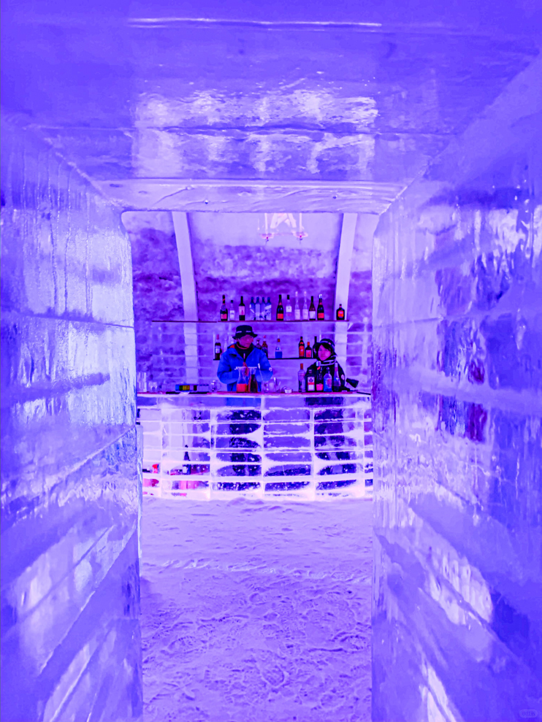 Sapporo/Hokkaido-Hokkaido Ice House Bar ICE Star resort Kiroro?, ice cubes change into colorful neon lights
