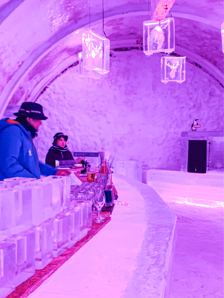 Sapporo/Hokkaido-Hokkaido Ice House Bar ICE Star resort Kiroro?, ice cubes change into colorful neon lights