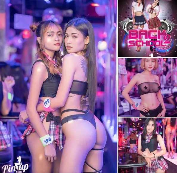 Pattaya-Pin-Up AGoGo Bar on Pattaya Walking Street, large-scale see-through clothing