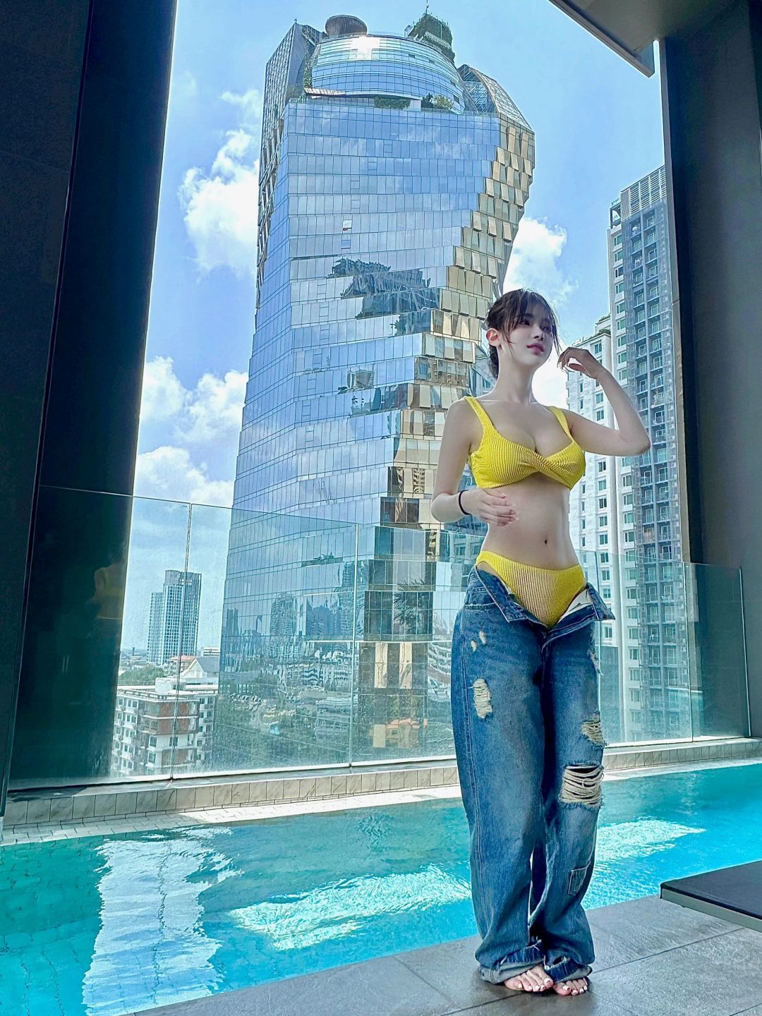 Bangkok-Ascott Thonglor Bangkok☕️, the marginal pool city view is great for taking photos