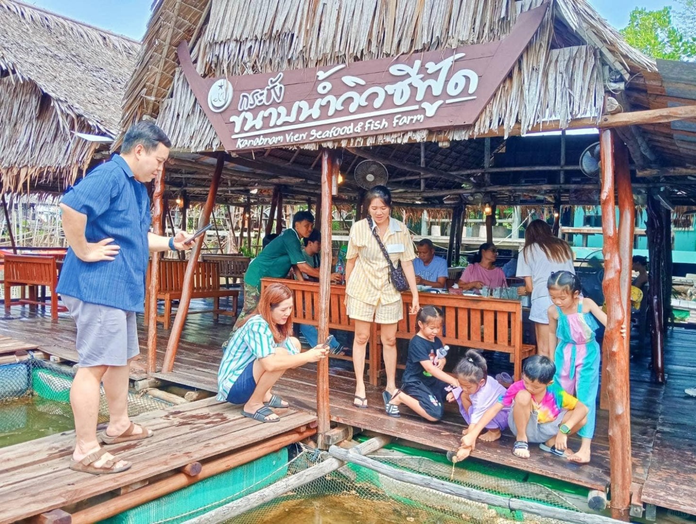 Krabi-Kanabnam view? seafood restaurant hidden in the mangroves in Krabi, Thailand