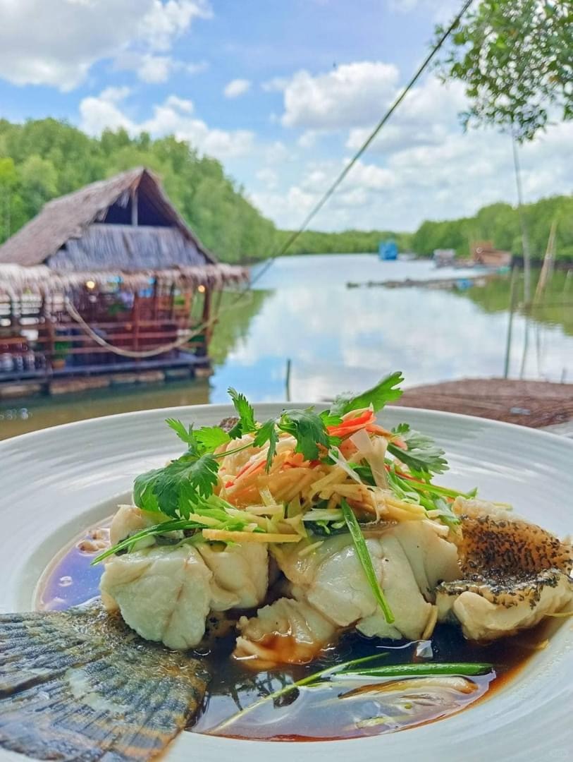 Krabi-Kanabnam view? seafood restaurant hidden in the mangroves in Krabi, Thailand