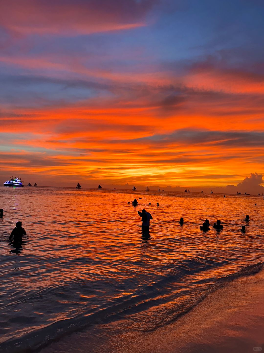 Boracay-The beautiful sunset at the beach in Boracay at 5 pm. No filter is needed to enjoy the red sunset
