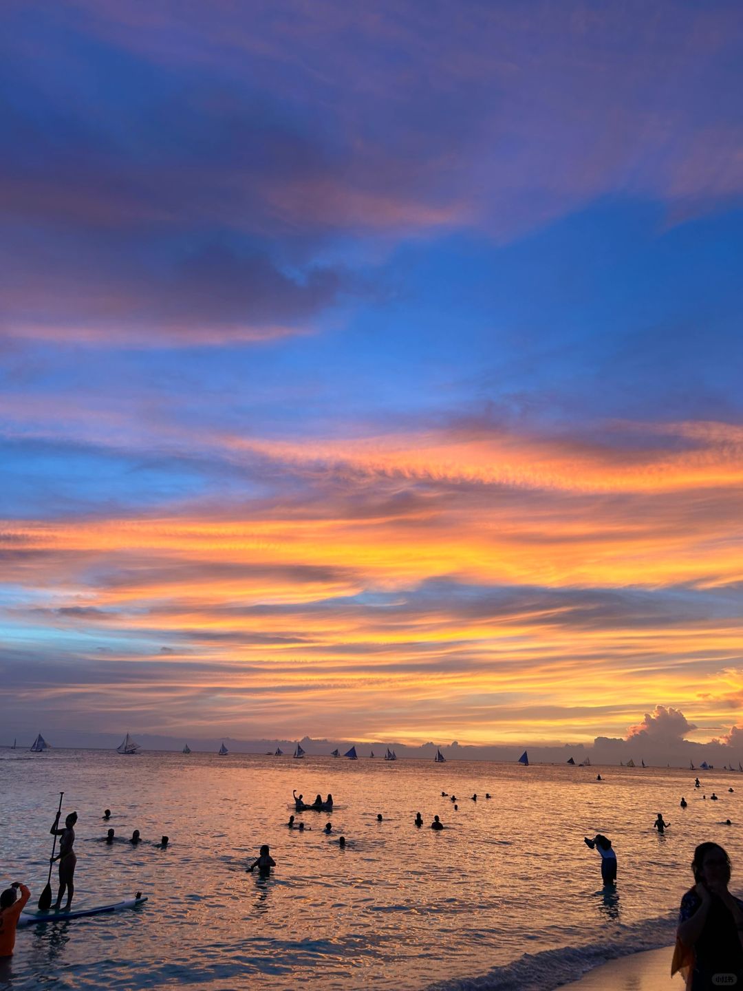 Boracay-The beautiful sunset at the beach in Boracay at 5 pm. No filter is needed to enjoy the red sunset