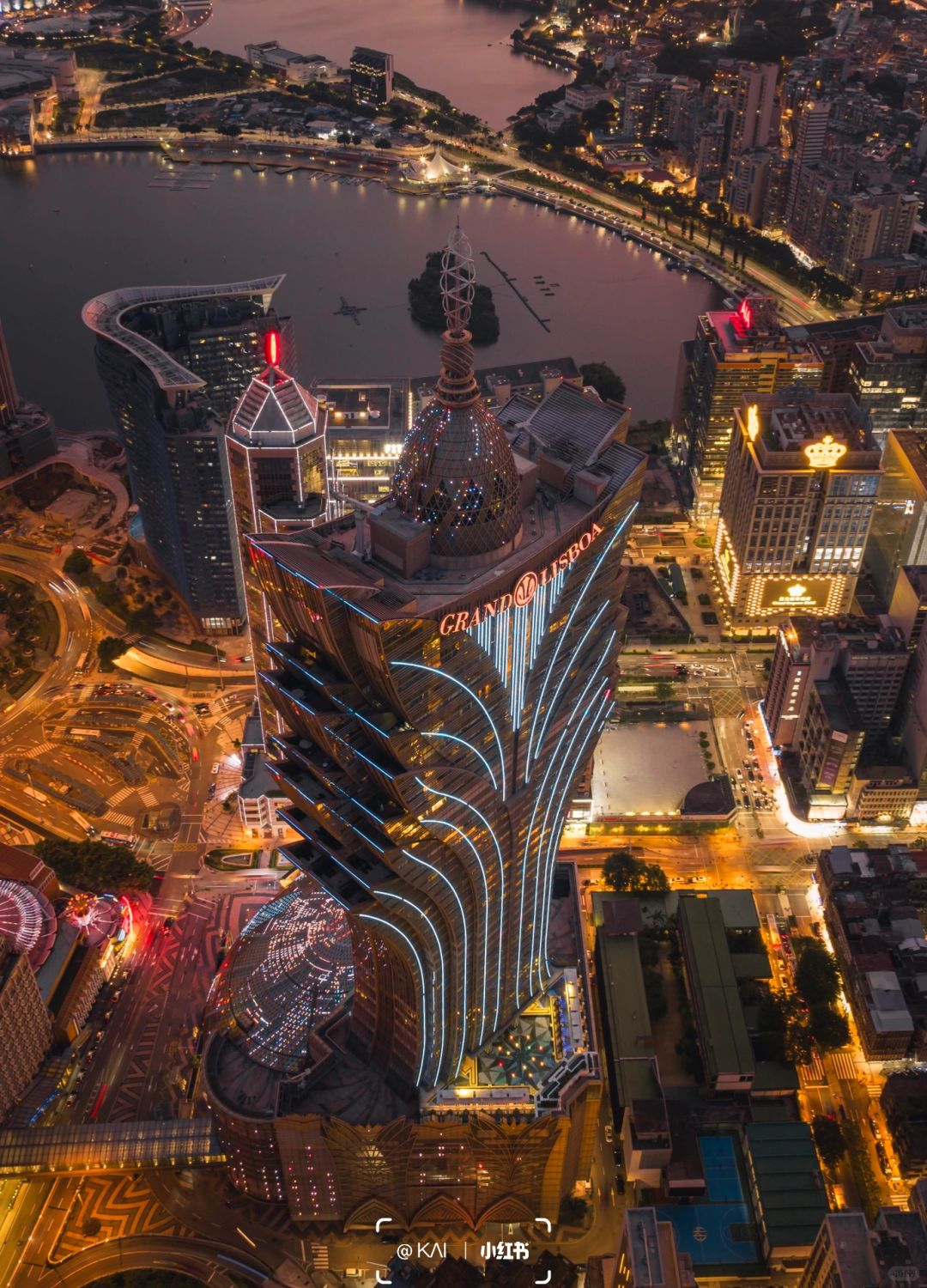 Macao-As night falls, Macau's main color turns golden during a trip to Asia's gambling cities
