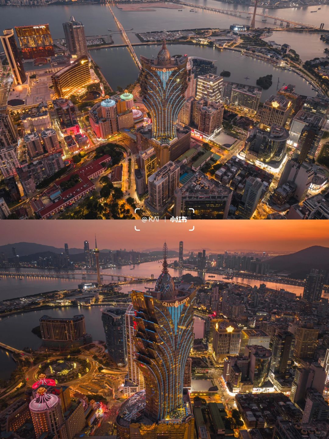 Macao-As night falls, Macau's main color turns golden during a trip to Asia's gambling cities
