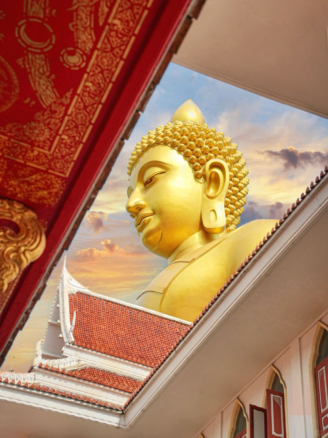 Bangkok-The huge Buddha statue at Wat Phra Kaew in Bangkok is a stunning sight