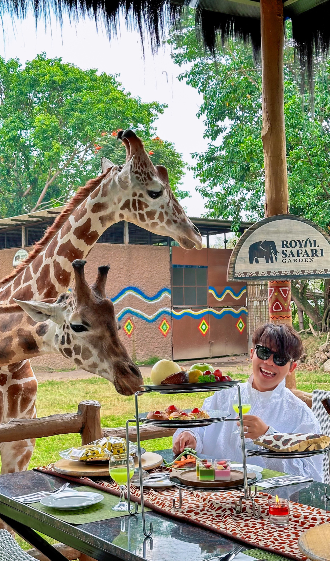 Jakarta-Dine With Giraffe in Jakarta, Indonesia, ??share a dreamy afternoon tea with giraffes