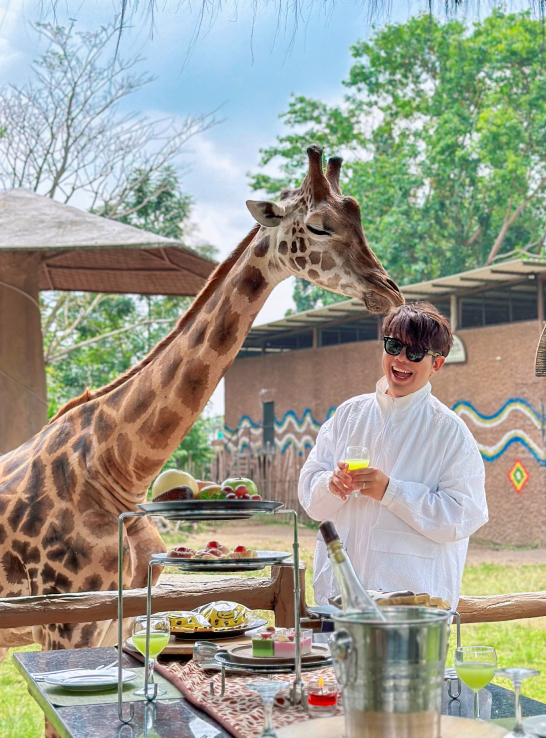 Jakarta-Dine With Giraffe in Jakarta, Indonesia, ??share a dreamy afternoon tea with giraffes