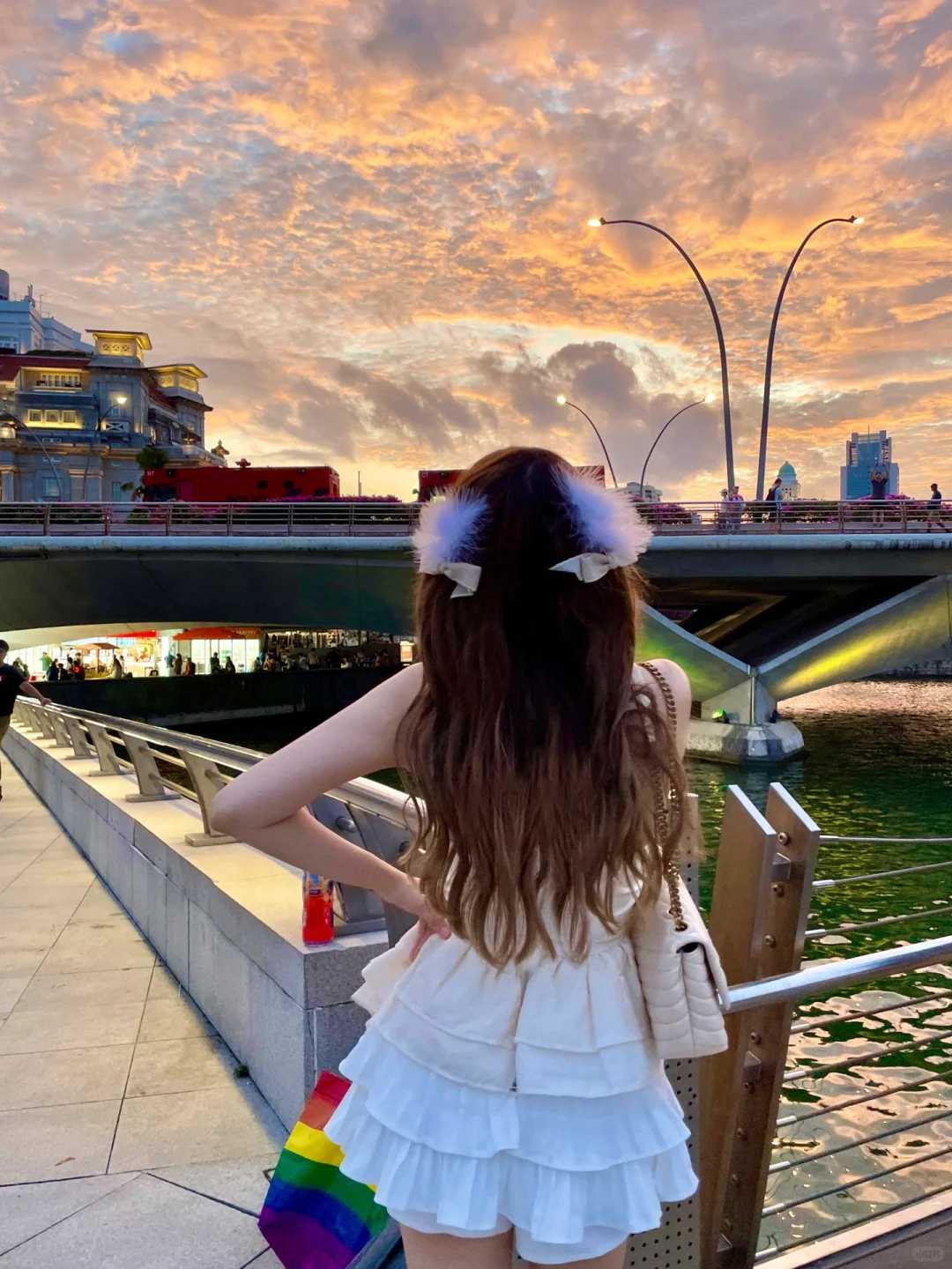 Tokyo-Singapore Merlion and Marina Bay Sands Hotel, encountering beautiful night and sunset