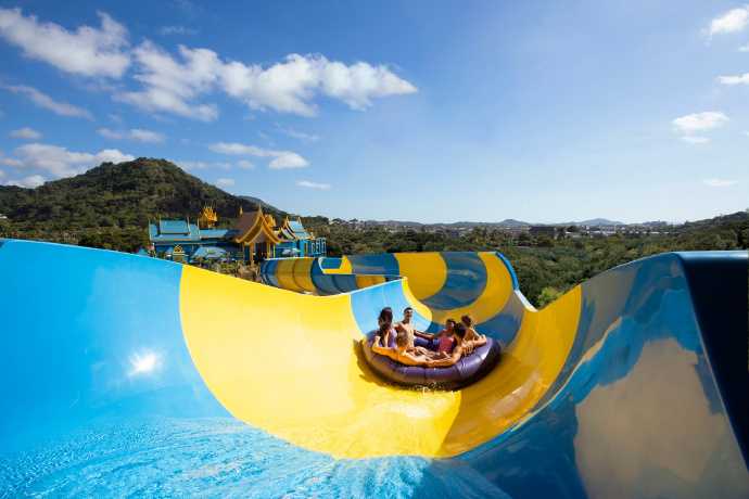 Phuket-Andamanda Water Park in Phuket, with 36 water slides and 25 entertainment facilities