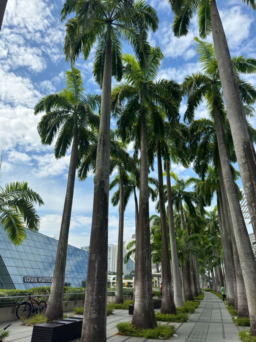 Singapore-It's beautiful here when you come out of the Sands Mall in Singapore. It was raining and now it's sunny.