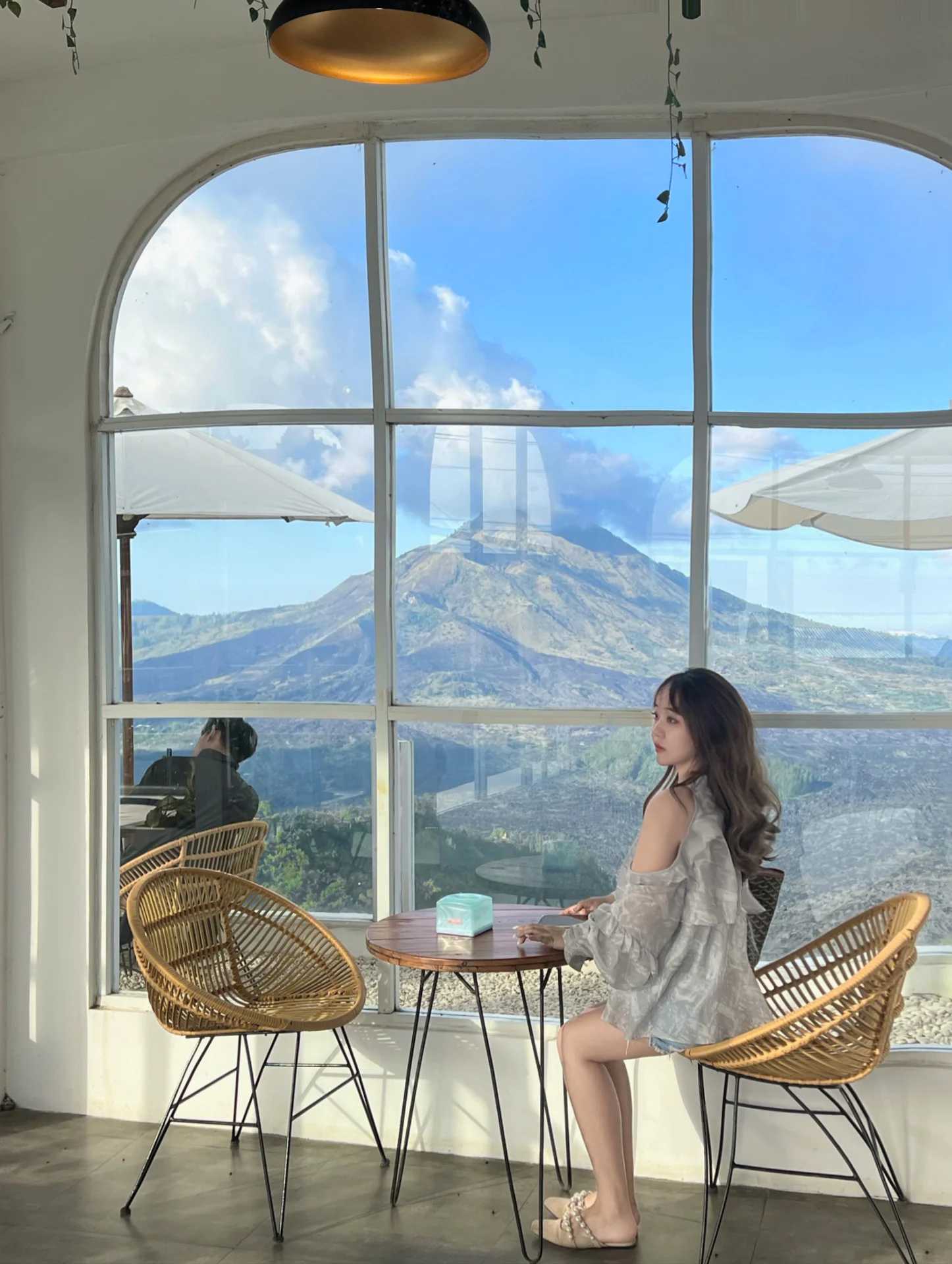 Bali-Ritatkala and Attalas cafes in Batur Mountain,? Bali, facing Batur Mountain